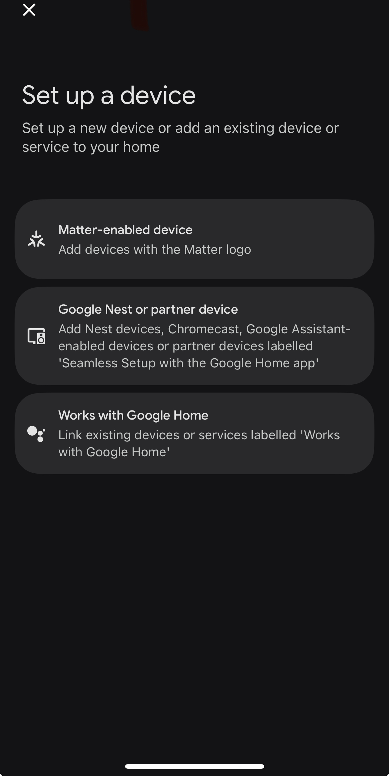 Select Matter Device