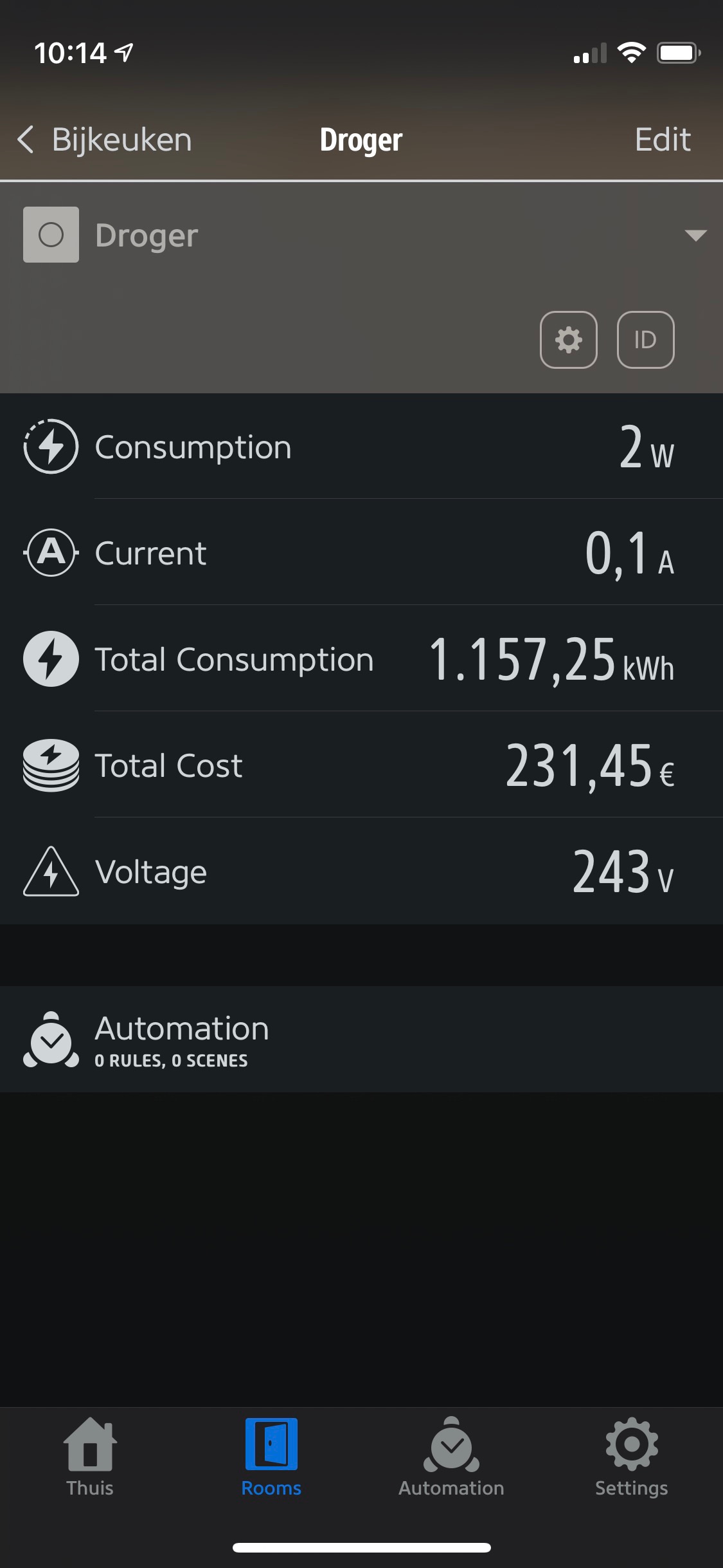 Energy Monitor in Eve app