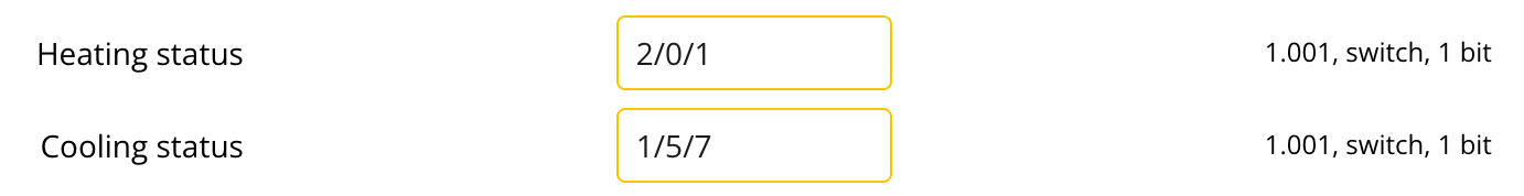 Heating and Cooling status screenshot