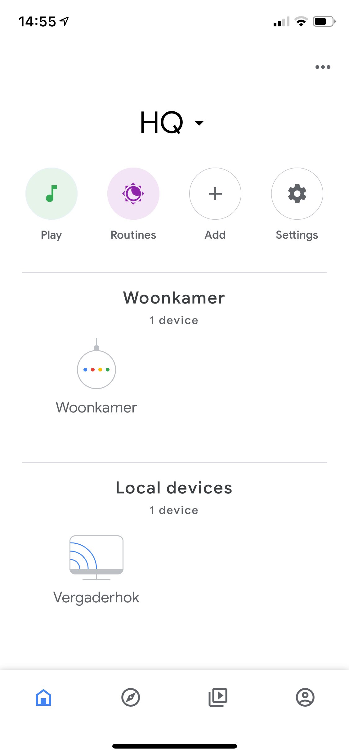 Google Home App Add Button