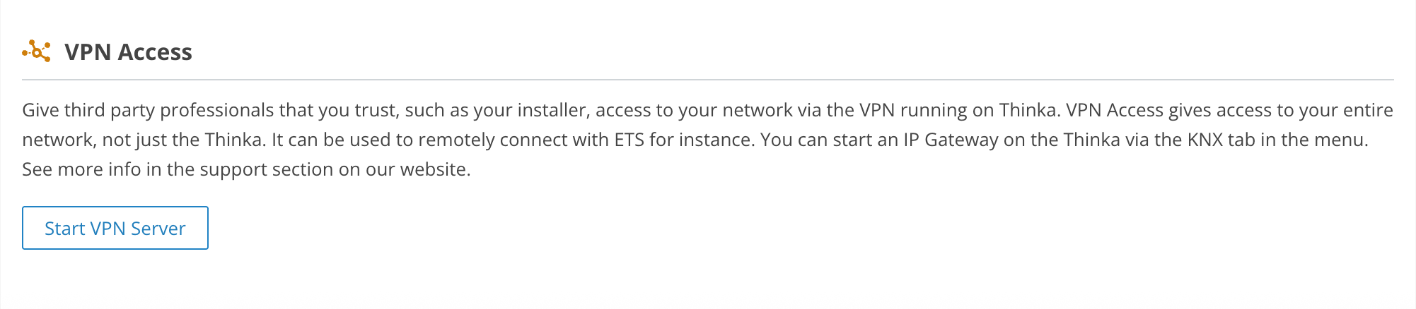 Starting VPN on Thinka