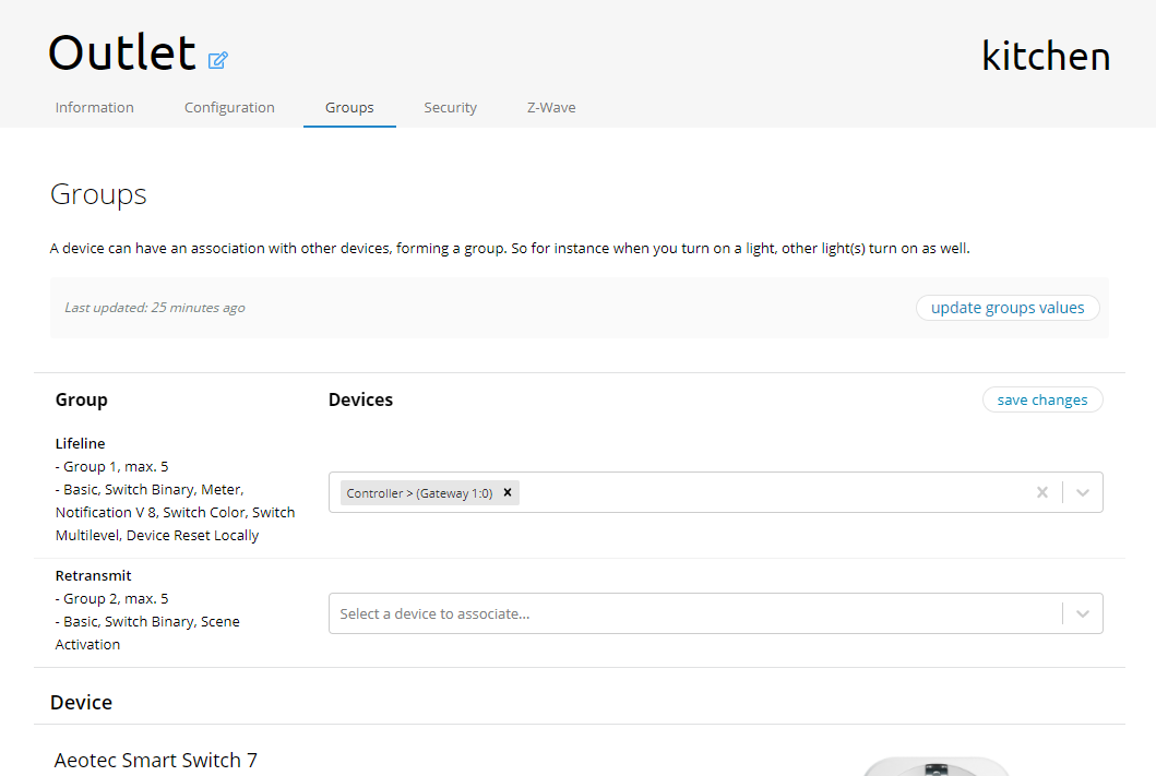 Z-Wave Device Configuration Tab